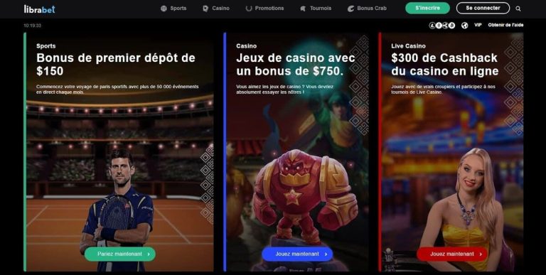 Librabet Casino page accueil